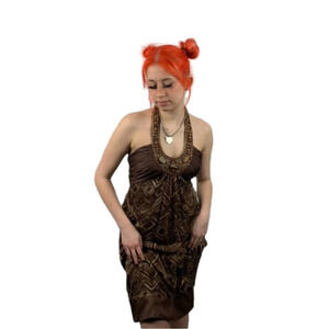 Bcbg Maxazria Brown Halter Dress Size 6